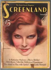 MAG: Screenland 9/1933-Katherine Hepburn by Charles Sheldon-Barbara Stanwyck-...