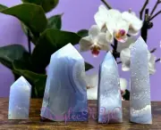 Wholesale Lot 1 Lb Natural Blue Lace Agate Obelisk Tower Crystal Energy