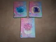 NEW, SET OF 3 CRYSTAL BLOCKS Building Block Sets, PINK, BLUE & PURPLE