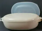 Tupperware Ovenworks Ultra 21 Microwave Cookware Almond Set 50+20oz & Seal NEW
