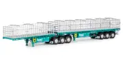 MaxiTRANS Freighter B Double Flat Top Set - Toll - Drake 1:50 Scale #ZT09257 New
