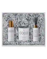 COCO by Stone White Tea Diffuser, Room Spray & Candle Gift Pack