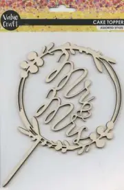 Cake Topper - Mr and Mrs - Wooden - 1 pc