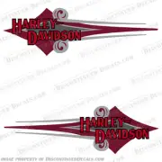 Fits Harley-Davidson Heritage Softail FLSTC Fuel Tank Decals - Burgundy / Silver