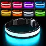 PcEoTllar Light up Dog Collar Lights for Night Walking - LED Dog Collar Light Rechargeable Color Changing, Glow in The Dark Dog Collars Waterproof Glowing Dog Collars for Large Small Medium Dogs