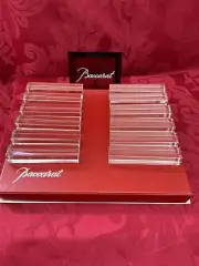 NIB FLAWLESS Unique BACCARAT France 12 Glass VEGA Crystal KNIFE CHOPSTICK RESTS