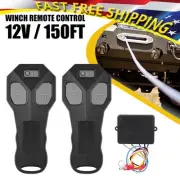 Set Wireless of 2 Winch Remote Control 12V Kit Switch Handset For Truck Jeep ATV