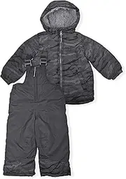Arctic Quest Boys Ski Jacket and Snowbib Snowsuit Set 2 Piece Zip Up Jacket and Overall Snowsuit Set for Little Kids