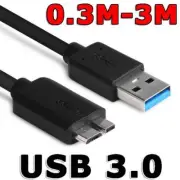 SuperSpeed USB 3.0 Micro B Hard Drive Cable For Seagate WD Toshiba PC Camera