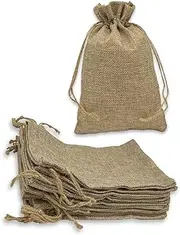 16pcs 10x15cm Burlap Bags with Drawstring Reusable Jute Gift Bags, Small Assorted Gift Bags Packaging Storage Jewelry Bag for Wedding Party Birthday
