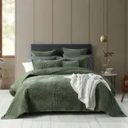 Bianca Samatra Coverlet Queen/King Bed Olive w/ Pillowcase Room/Home Bedding Set