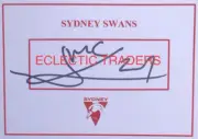 Justin McInerney SIGNED Sydney Swans Card. AFL Football. Papley Heeney Gulden.