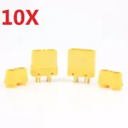 10 Pair Amass XT90+ Plug Connector Male & Female With Sheath for RC Drone Airplane Car Battery Cable