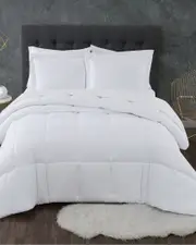 Truly Calm Antimicrobial Down Alt White 3Pc Comforter Set