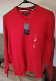 Tommy Hilfiger New Red Sweat Pullover Mens