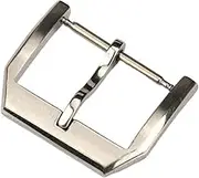 Stainless Steel Buckle 18MM Leather Strap Buckle, Silver Black Rose Gold Watch Accessory Fit for Mark Clasp(18MM- Silver)