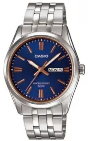 Casio MTP-1335D-2A2VDF Men's Watch - Blue Dial, Stainless Steel Band
