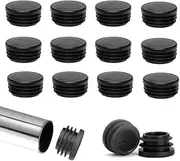[NOLACE] 40 Lamellar Plugs, Diameter 22 mm, Lamellar Plugs, Round Plug Cover Cap, Plastic Lamellar Plug, Round Pipe Plugs, Black for Round Pipes with Furniture Gliders, Round Plastic Cover Caps