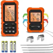 Grill Smoker BBQ Cooking Food Thermometer Oven Safe - Digital Wireless Meat Thermometer for Grilling Smoking with 4 Probes - Kitchen Deep Fry Oil Baking Liquids Steak Turkey Candy Thermometer