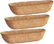 WAZIJ 36 Inch 3 Pack Trough Liners, Coconut Coir Fiber for Wall Basket, Window Box Liners, Garden Planter Baskets