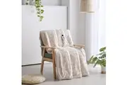 Dreamaker Eyelash Fleece Reversible Heated Throw Natural 160 x 130cm