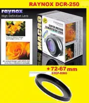 Raynox DCR-250 CLOSE UP MACRO LENS +Adapter 72-67 mm 62mm 58mm 67mm 72 55 52 mm