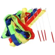 4pcs 4-Meter Rhythmic Gymnastics Ribbons with Handles (Random Color)
