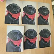 Black Labrador Bridge Tallies Set of 6 Score Cards 2 & 3 Table Progressive VTG