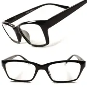 Casual Smart Nerd Geeky Look Rectangle Black Frame Reader 1.50 Reading Glasses