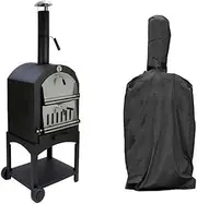 FLR 65 Inch Outdoor Pizza Oven Cover, Outdoor Pizza Oven Rain Cover, Heavy Duty Dust-Proof Weather Resistant 600D Polyester Protective BBQ Grill Cover-Black (23x18x66in)