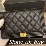 現貨SHAW 英國二手CHANEL 香奈兒 A80287 BOY 金銀鏈釦CC LOGO WOC 鏈條包 肩背包 斜背包