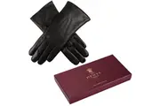 DENTS Ladies Premium Kangaroo Leather Cashmere Lined Gloves Winter Women's - Black