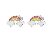S925 Sterling Silver Rainbow Cloud Ear Stud Women Earrings