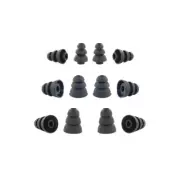 triple flange ear tips, trilevel earphone tips, replacement earbud tips - 6 pair