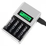 C903W 4 Slot LCD Display AA AAA NI-CD NI-MH Rechargeable Battery Charger