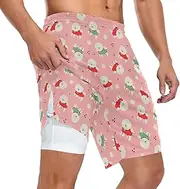 [ZZXXB] Lovely Bichon Frise Athletic Shorts for Men with Pockets 2 in 1 Quick Dry Running Shorts S-3XL
