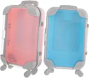 [WESIEVYA] 2pcs Mini Plastic Travel Eyelash Case Tiny Suitcase for Women Charming Simulation Trolley Makeup Storage Versatile Luggage for Eyelash and Cosmetic Organization