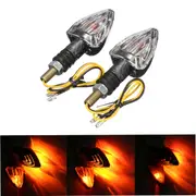 2X Motorcycle Turn Signal Lamp Motor Bike E-marked Carbon Mini Arrow Indicators Light Bulb 12V 13872 YELLOW