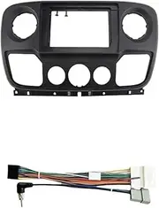 Car in-Dash Frames 9 Inch Car DVD GPS Mp5 Player Fascia Panel Frame Fit for Nissan Nv400 Fit for Renault Master Dash Mount Kit Car Radio Frame(Frame 1 Nissan Cable)