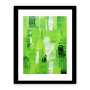 Abstract Green palette knife Framed Art