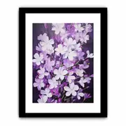 Purple White Flower Framed print Art Poster