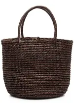 Sensi Studio Medium Raffia Basket bag - Chocolate ONE SIZE