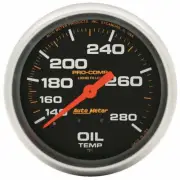 Autometer 5443 Pro-Comp Oil Temperature Gauge, 2-5/8", 140-280 F, Liquid Filled