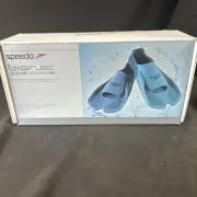 NOS Speedo Biofuse Silicone Training Fins Sz Small 7-8 Gray Green