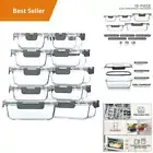 10-Pack Glass Food Storage Containers Set with Lids - Microwave Oven Safe Borosi