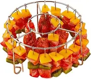 Air Fryer Skewer Stand | Vertical Stainless Steel Skewer Holder | Kitchen Air Fryer Cooking Supplies for Meat, Vegetables, Corn, Chicken, Seafood Kabobs