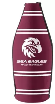 120297 MANLY SEA EAGLES NRL LONG NECK TALLIE 750ML BEER BOTTLE HOLDER COOLER