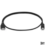 3FT USB 2.0 Type A Male to Type B Male Printer Scanner Cable Cord Black