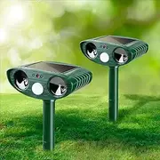 Lubatis 2 Pack Animal Repellent Outdoor Solar Animal Repeller Ultrasonic Repeller Deterrent to Keep Rat, Squirrel, Deer, Raccoon, Skunk, Rabbit, Dog, Cat Away