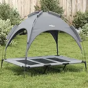 Dog Bed with Canopy, Pet Cot, Portable Kennel for Cats, Dogs, Small Pets, 122 x 93 x 107 cm, Anthracite